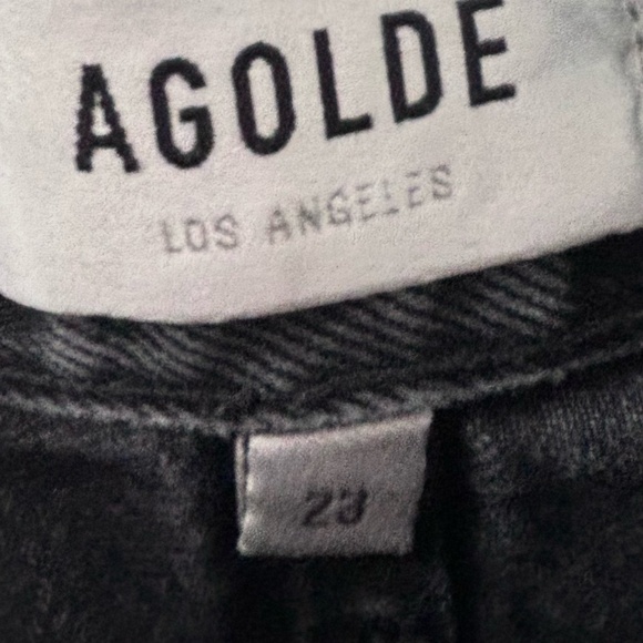Agolde High Waisted Straight Leg Crop Riley Jeans Black Size 23 - Picture 3 of 9